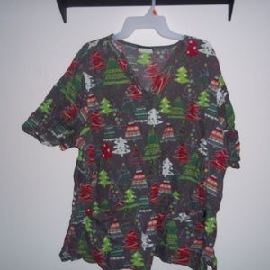 christmas scrub top